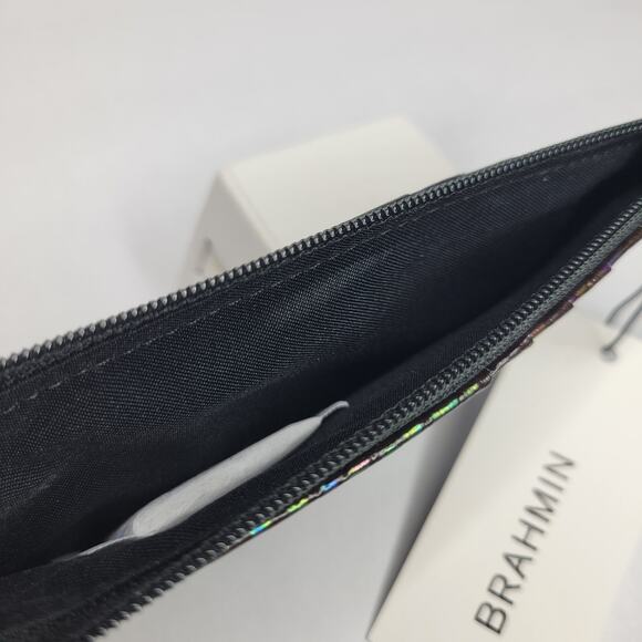 BRAHMIN Credit Card Wallet Black Pearl Ombre Melbourne Genuine Leather NWT - Picture 10 of 12